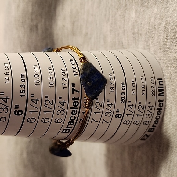 Wire wrapped bangle bracelet with three purple stones - Picture 4 of 4